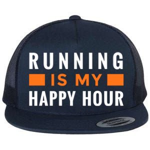 Running Is My Happy Hour Flat Bill Trucker Hat