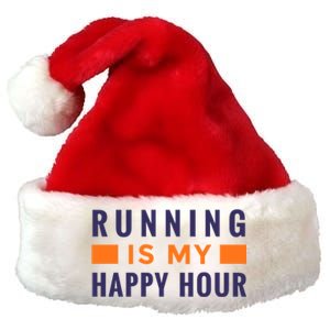 Running Is My Happy Hour Premium Christmas Santa Hat