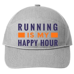 Running Is My Happy Hour 7-Panel Snapback Hat