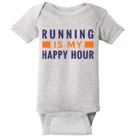 Running Is My Happy Hour Baby Bodysuit