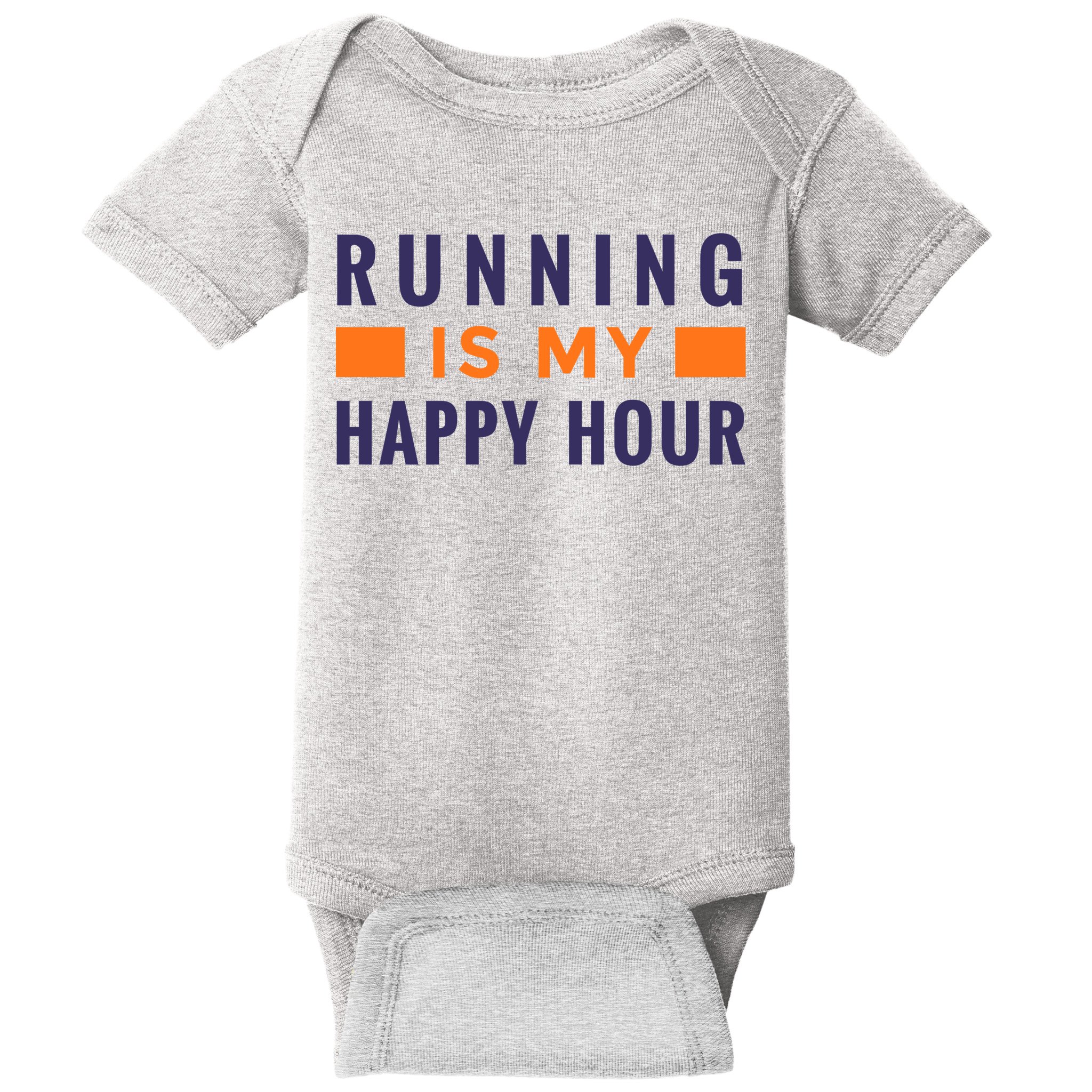 Running Is My Happy Hour Baby Bodysuit