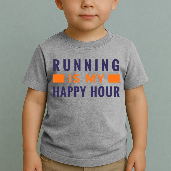 Running Is My Happy Hour Toddler T-Shirt