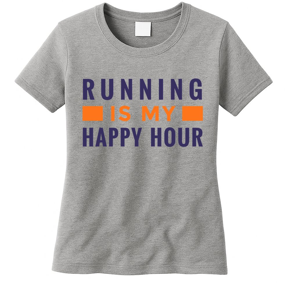 Running Is My Happy Hour Womens T-Shirt