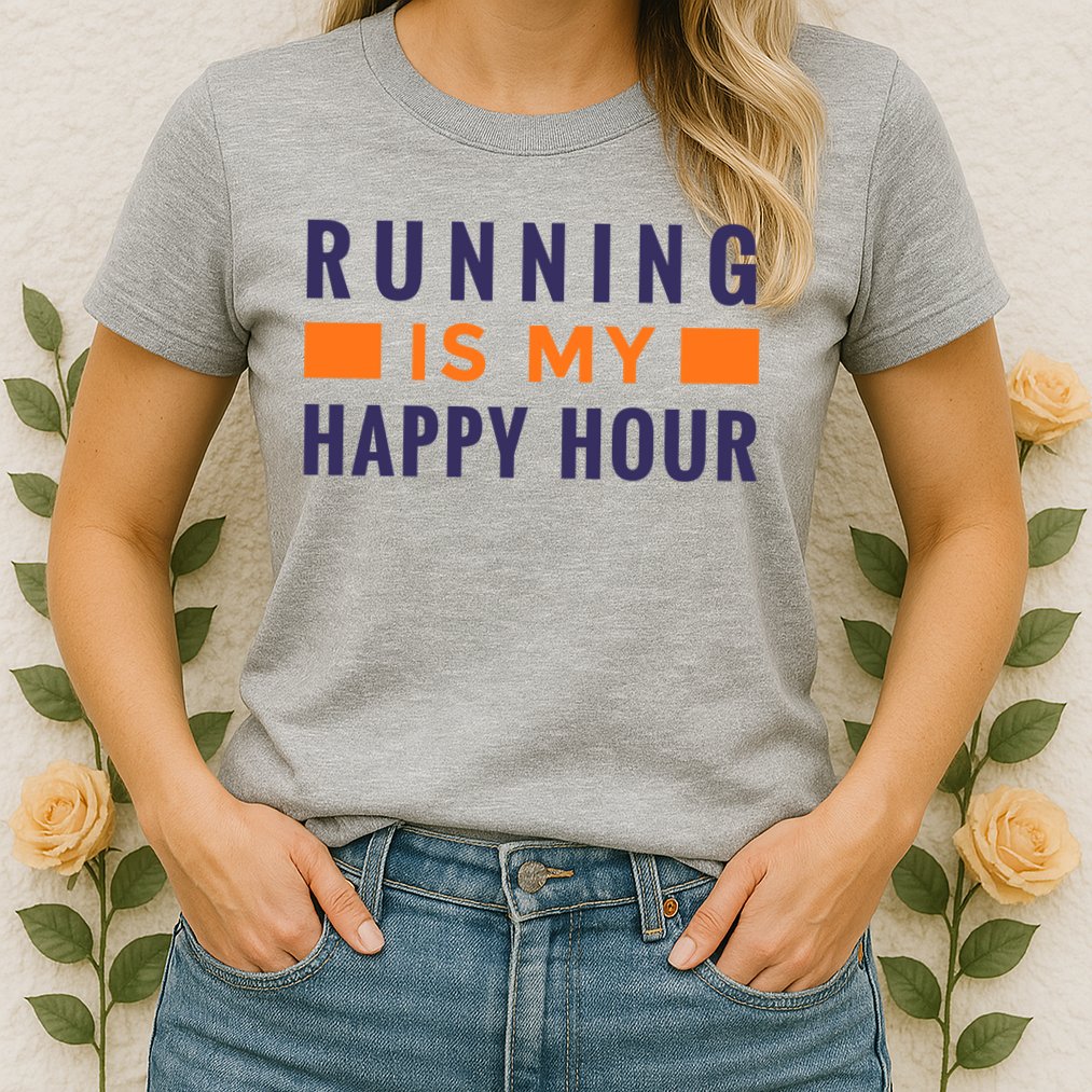 Running Is My Happy Hour Womens T-Shirt