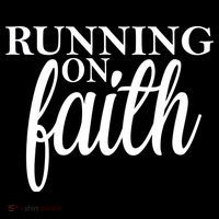 Running On Faith Drawstring Bag