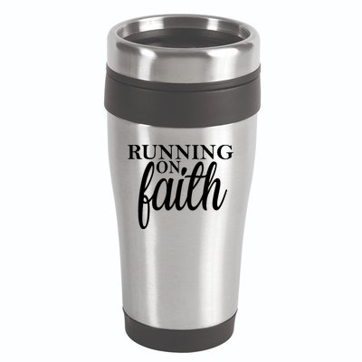 Running On Faith 16oz Travel Tumbler