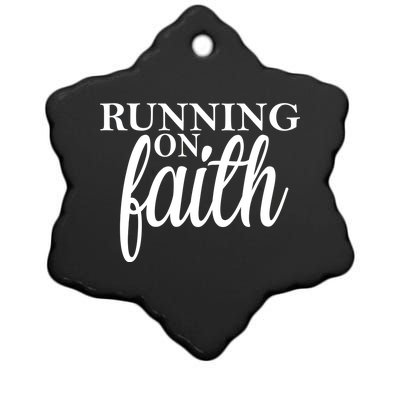 Running On Faith Ceramic Star Ornament