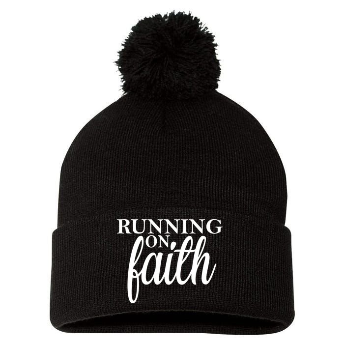 Running On Faith Pom Pom 12in Knit Beanie