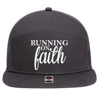 Running On Faith 7 Panel Mesh Trucker Snapback Hat