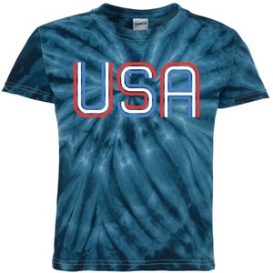 Retro USA Patriotic American 4th of July Kids Tie-Dye T-Shirt