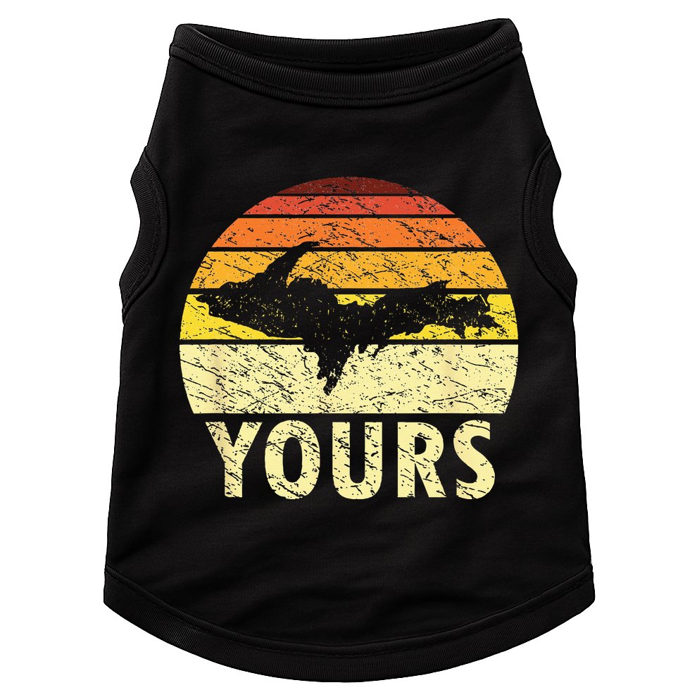 Retro Upper Peninsula UP Yours Yooper Pride Michigan Roots Doggie Tank