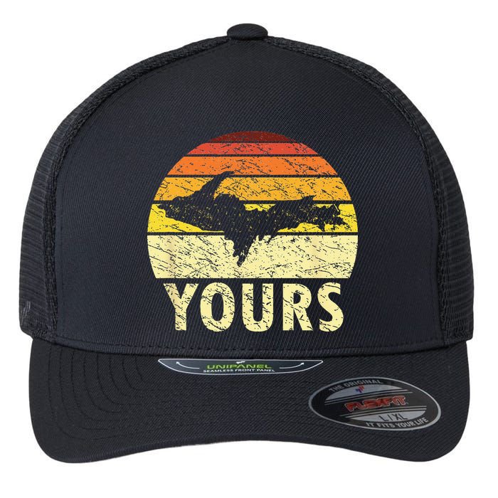 Retro Upper Peninsula UP Yours Yooper Pride Michigan Roots Flexfit Unipanel Trucker Cap