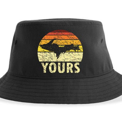 Retro Upper Peninsula UP Yours Yooper Pride Michigan Roots Sustainable Bucket Hat