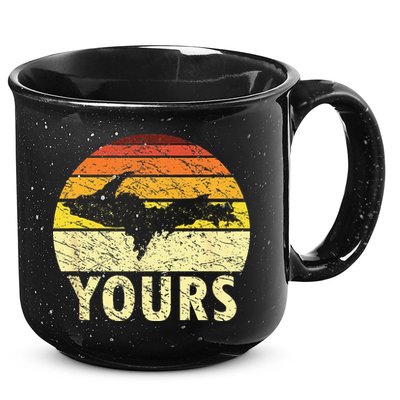 Retro Upper Peninsula UP Yours Yooper Pride Michigan Roots 15oz Campfire Ceramic Mug