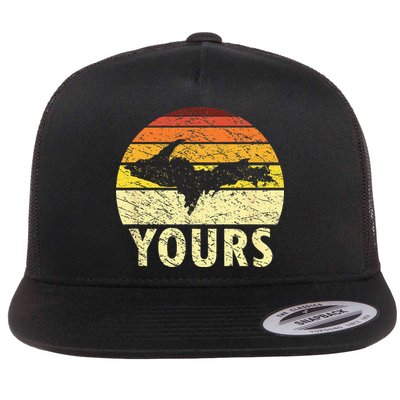 Retro Upper Peninsula UP Yours Yooper Pride Michigan Roots Flatbill Hat