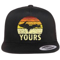 Retro Upper Peninsula UP Yours Yooper Pride Michigan Roots Flat Bill Trucker Hat