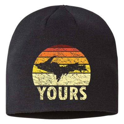 Retro Upper Peninsula UP Yours Yooper Pride Michigan Roots Sustainable Beanie