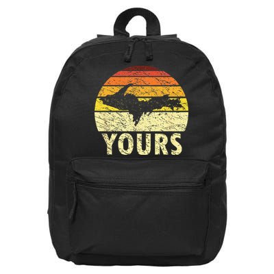 Retro Upper Peninsula UP Yours Yooper Pride Michigan Roots 16 in Basic Backpack