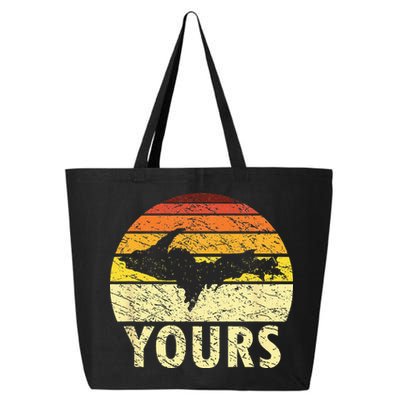 Retro Upper Peninsula UP Yours Yooper Pride Michigan Roots 25L Jumbo Tote