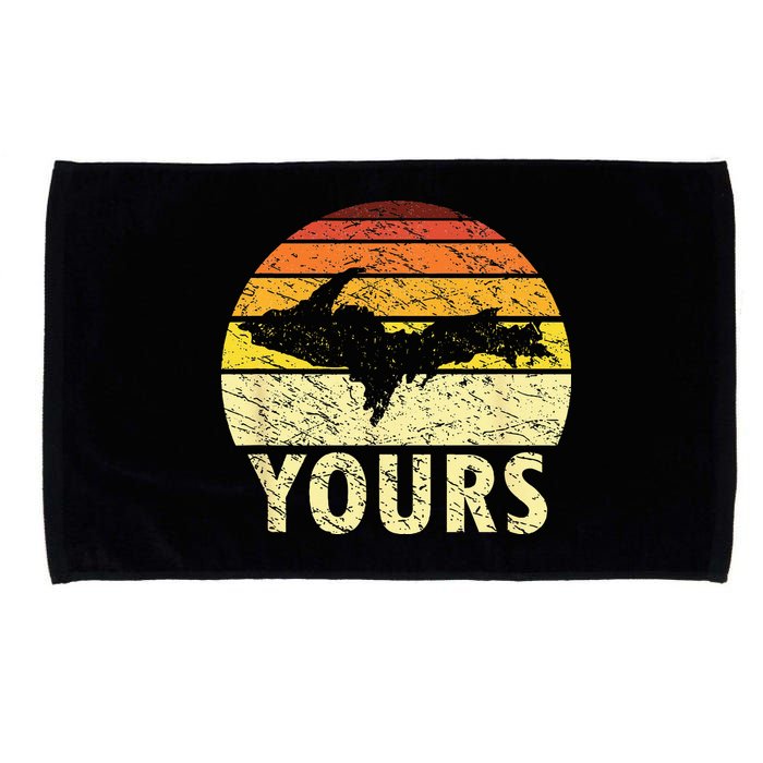 Retro Upper Peninsula UP Yours Yooper Pride Michigan Roots Microfiber Hand Towel