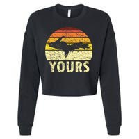 Retro Upper Peninsula UP Yours Yooper Pride Michigan Roots Cropped Pullover Crew