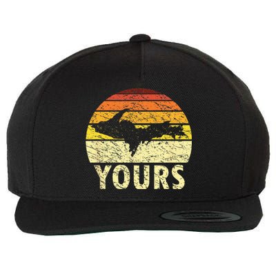 Retro Upper Peninsula UP Yours Yooper Pride Michigan Roots Wool Snapback Cap