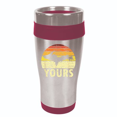 Retro Upper Peninsula UP Yours Yooper Pride Michigan Roots 16oz Travel Tumbler