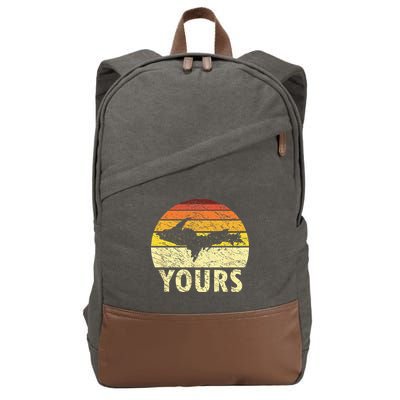 Retro Upper Peninsula UP Yours Yooper Pride Michigan Roots Cotton Canvas Backpack