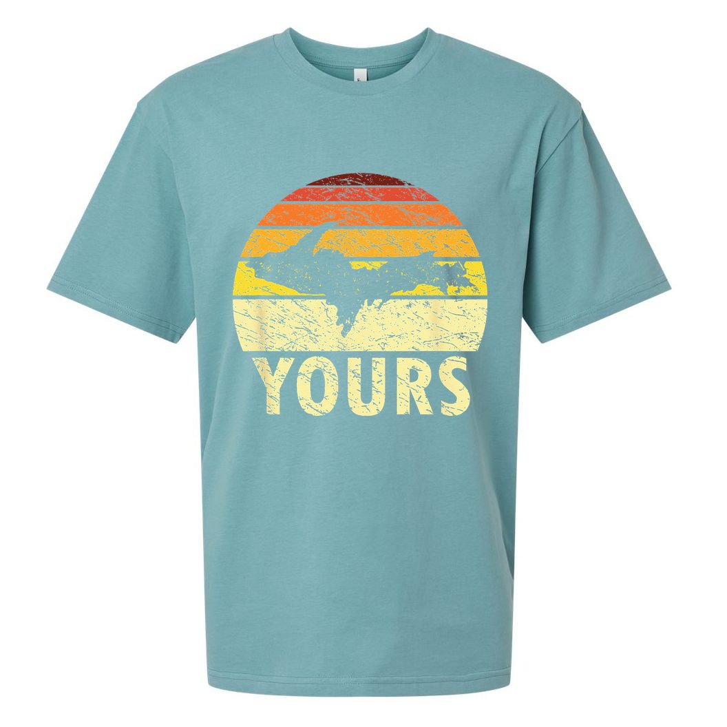 Retro Upper Peninsula UP Yours Yooper Pride Michigan Roots Sueded Cloud Jersey T-Shirt
