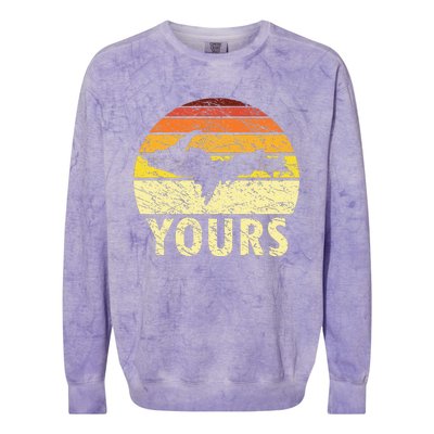 Retro Upper Peninsula Up Yours Yooper Pride Michigan Roots Colorblast Crewneck Sweatshirt