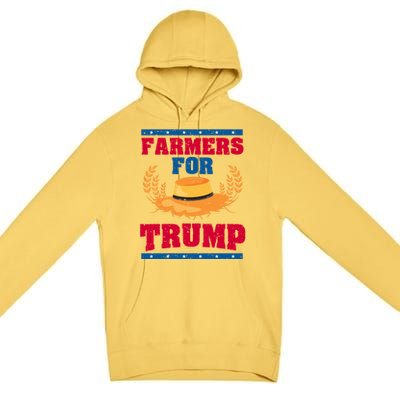 Republican Usa Pride Patriot Farmers For Trump Gift Premium Pullover Hoodie