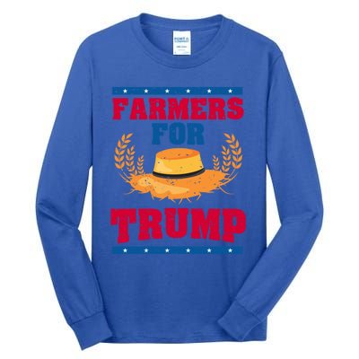 Republican Usa Pride Patriot Farmers For Trump Gift Tall Long Sleeve T-Shirt