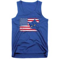 Retro USA Patriotic American Flag US Cat Tank Top