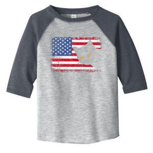 Retro USA Patriotic American Flag US Cat Toddler Fine Jersey T-Shirt