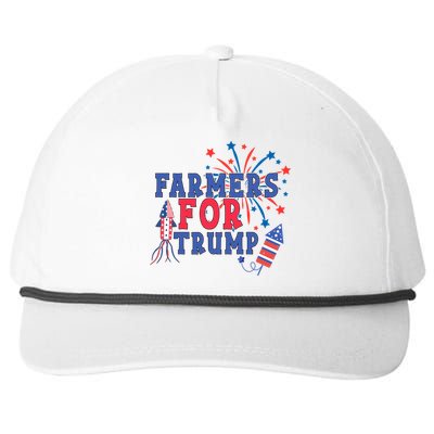 Republican Usa Pride Patriot Farmers For Trump Funny Gift Snapback Five-Panel Rope Hat