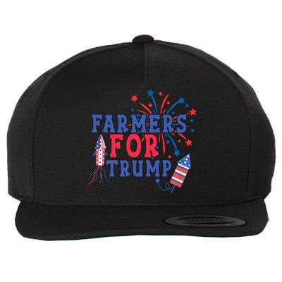 Republican Usa Pride Patriot Farmers For Trump Funny Gift Wool Snapback Cap