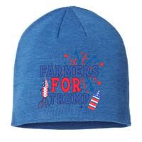 Republican Usa Pride Patriot Farmers For Trump Funny Gift Sustainable Beanie