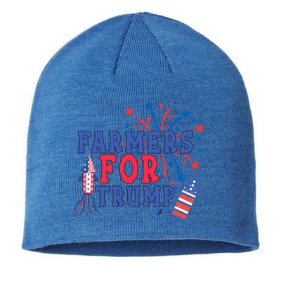 Republican Usa Pride Patriot Farmers For Trump Funny Gift Sustainable Beanie