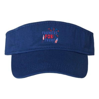 Republican Usa Pride Patriot Farmers For Trump Funny Gift Valucap Bio-Washed Visor