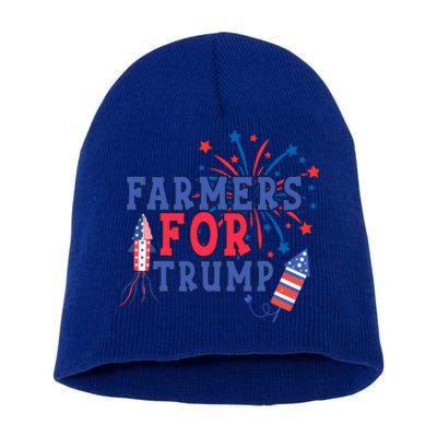 Republican Usa Pride Patriot Farmers For Trump Funny Gift Short Acrylic Beanie