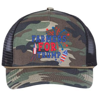 Republican Usa Pride Patriot Farmers For Trump Funny Gift Retro Rope Trucker Hat Cap