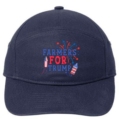 Republican Usa Pride Patriot Farmers For Trump Funny Gift 7-Panel Snapback Hat