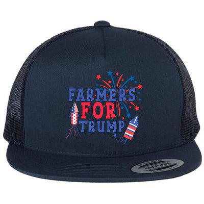 Republican Usa Pride Patriot Farmers For Trump Funny Gift Flat Bill Trucker Hat