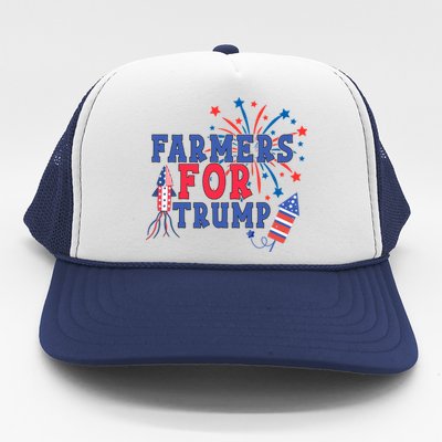 Republican Usa Pride Patriot Farmers For Trump Funny Gift Trucker Hat