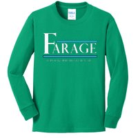 Reform Uk Party Nigel Farage Election Support Kids Long Sleeve Shirt