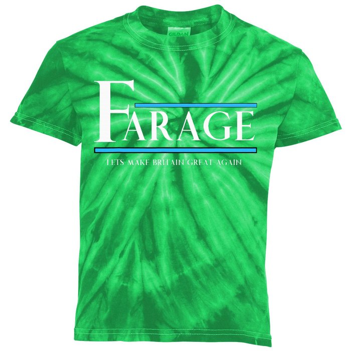 Reform Uk Party Nigel Farage Election Support Kids Tie-Dye T-Shirt