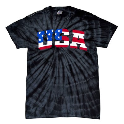 Retro Usa Patriotic American Flag American Flag 4th Of July Tie-Dye T-Shirt