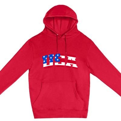 Retro Usa Patriotic American Flag American Flag 4th Of July Premium Pullover Hoodie