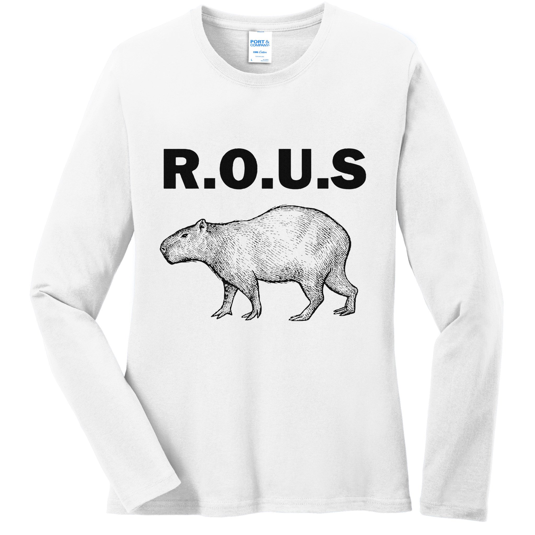 Rous Unusual Rodent Capybara Ladies Long Sleeve Shirt