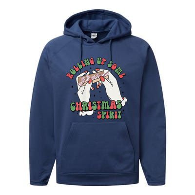 Rolling Up Some Christmas Spirit Performance Fleece Hoodie